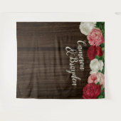 木々と花の田舎風ウェディングパーティー背景 タペストリー (正面(横))