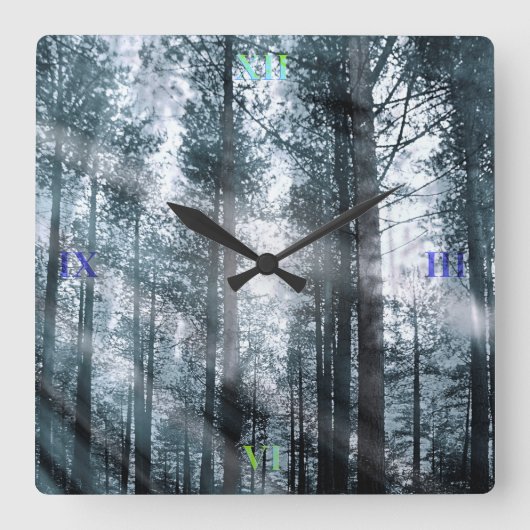 木々と話す…… スクエア壁時計 (正面)