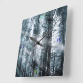 木々と話す…… スクエア壁時計 (傾斜)