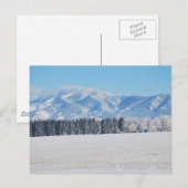木々と雪と山の冬の風景 ポストカード (正面/裏面)