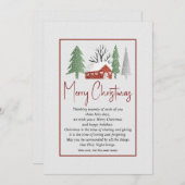 木々と雪のクリスマスと冬の風景 シーズンカード (正面/裏面)