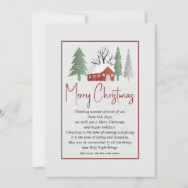 木々と雪のクリスマスと冬の風景 シーズンカード