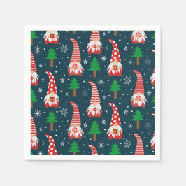 木々と雪の結晶と可愛いクリスマス格言 スタンダードカクテルナプキン