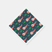 木々と雪の結晶と可愛いクリスマス格言 スタンダードカクテルナプキン (角)