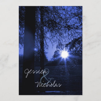 木々と青い夕焼けの結婚式招待状 招待状