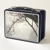 木々に囲まれた白い空と太陽 メタルランチボックス (裏面)