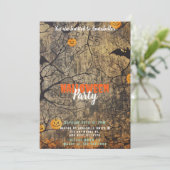 木々のこうもりジャックオランタン不気味なハローウィンパーティ 招待状 (スタンド正面)