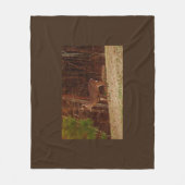 木々のそばの鹿に戻る フリースブランケット (正面)