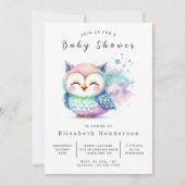 木々のカスタムフクロウ赤ちゃんシャワー 招待状 (正面)