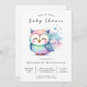 木々のカスタムフクロウ赤ちゃんシャワー 招待状 (正面/裏面)