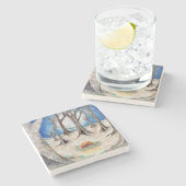 「木々のカヴェン」ストーン・コースター ストーンコースター (横)