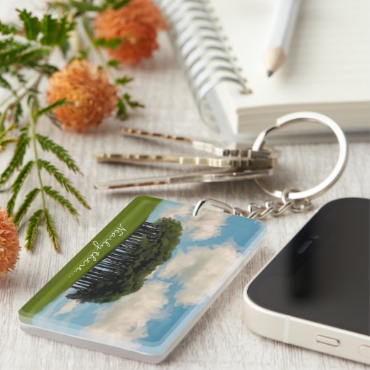 木々のコルニッシュのドライブのランドマーク キーホルダー (正面右)