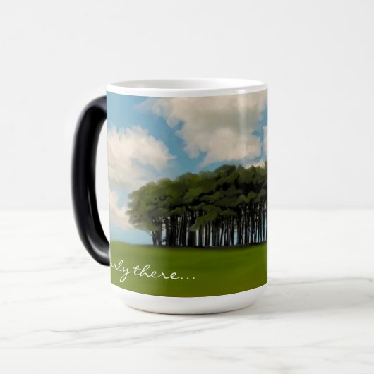 木々のコルニッシュのドライブのランドマーク モーフィングマグカップ (正面左)