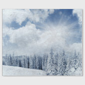 木々のシーンのラッピング紙のクリスマス雪 ラッピングペーパー (フラット)