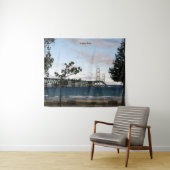 木々のタペストリー付きマッキナックブリッジ タペストリー (インサイチュ(横))