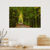 木々のトンネルの端の光 ポスター (キッチン)