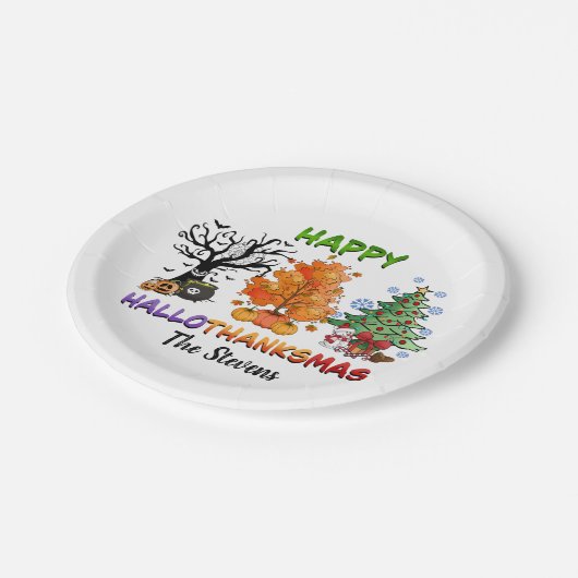 木々のハッピーハロサンクサス ペーパープレート (アングル)