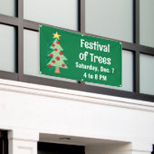 木々のフェスティバルカスタムクリスマスバナー 横断幕 (ビルの外側)
