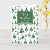 木々のモダン姪と家族メリークリスマス カード (黄色い花)