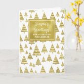 木々のモダン隣人クリスマスホリデー カード (黄色い花)