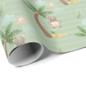 木々のモンキーグリーンタンキッズ ラッピングペーパー (ロールコーナー)