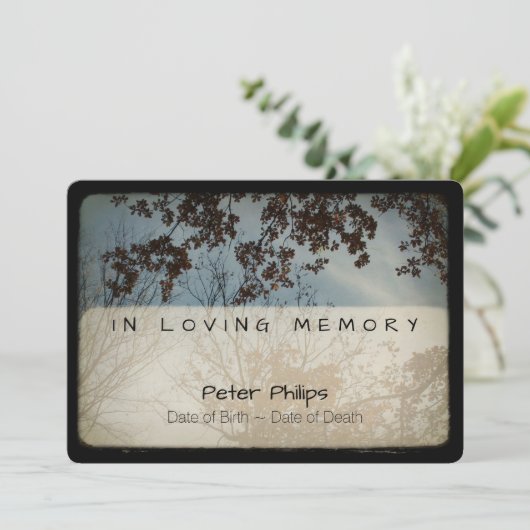 木々のヴィンテージ記念悔やみや弔慰ありがとう私 サンキューカード (スタンド正面)