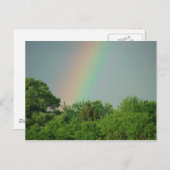 木々の上に虹のやる気を起こさせる葉書 ポストカード (正面/裏面)