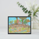 木々の下をうろつく ポストカード (スタンド正面)