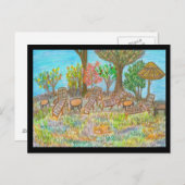 木々の下をうろつく ポストカード (正面/裏面)