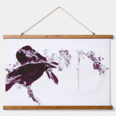 木々の中に止まっていたカラス 吊り下げ型タペストリー (正面)