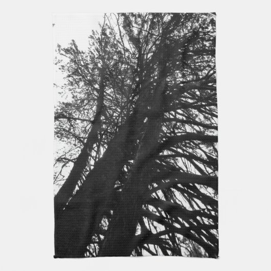 木々の中を見上げる キッチンタオル (縦)