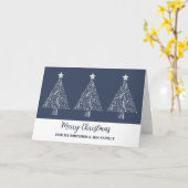 木々の兄モダンと家族メリークリスマス カード (黄色い花)