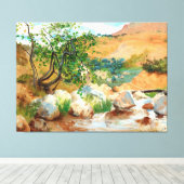 木々の岩マウンテンビュー キャンバスプリント (インサイチュ (ウッドフロア))