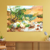 木々の岩マウンテンビュー キャンバスプリント (インサイチュ (リビング))