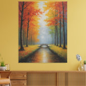 木々の川にかかる橋 キャンバスプリント (インサイチュ (リビング))