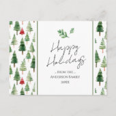 木々の森の家族のクリスマスの挨拶 ポストカード (正面)