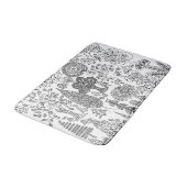 木々の白と黒の手描きアーモダント バスマット (アングル)