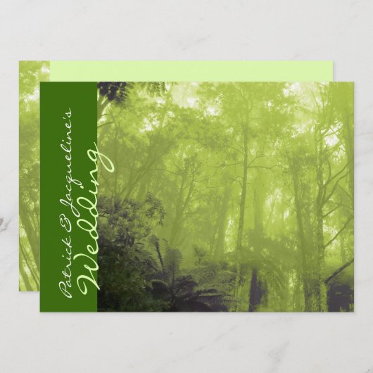木々の結婚式の招異教の待の写真の精神 招待状 (正面/裏面)