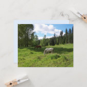 木々の緑に覆われた谷の聖書の詩の勇気付けられるカード カード (正面/裏面インサイチュ)