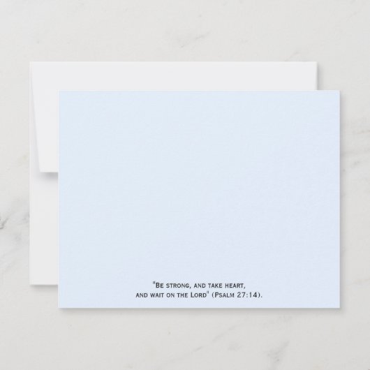 木々の緑に覆われた谷の聖書の詩の勇気付けられるカード カード (裏面)