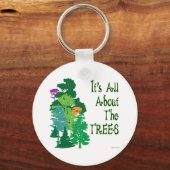 木々の緑のスローガンKeychainについて キーホルダー (正面)