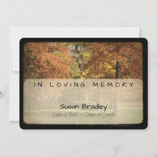 木々の記念悔やみや弔慰ありがとう文字2 招待状 (正面)