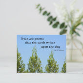 木々の詩カフリルガブラン引用文写真 ポストカード (スタンド正面)