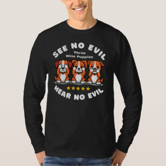 木々の賢い子犬 Tシャツ
