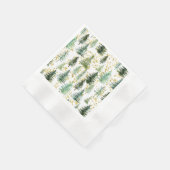 木々の金ゴールドグリッタークリスマスパーティー紙ナプキン 縁ありカクテルナプキン (角)