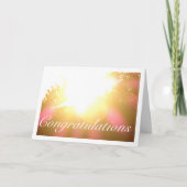 木々の間から差し込む太陽の背景 カード (正面)