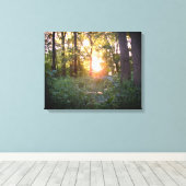 木々の間の夕日 キャンバスプリント (インサイチュ (ウッドフロア))
