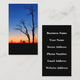 木々の間の夕日 名刺