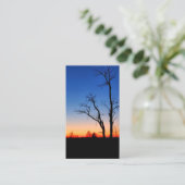 木々の間の夕日 名刺 (スタンド正面)
