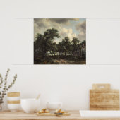 木々の間の小屋 – Meindert Hobbemaファインアートポスター ポスター (キッチン)